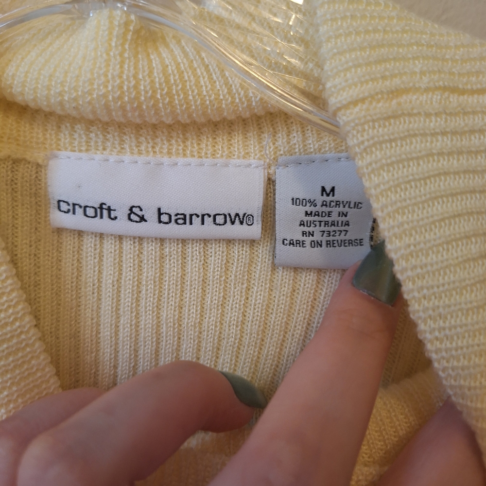 Croft & Barrow Yellow Ribbed Turtleneck Top - Picture 4 of 6